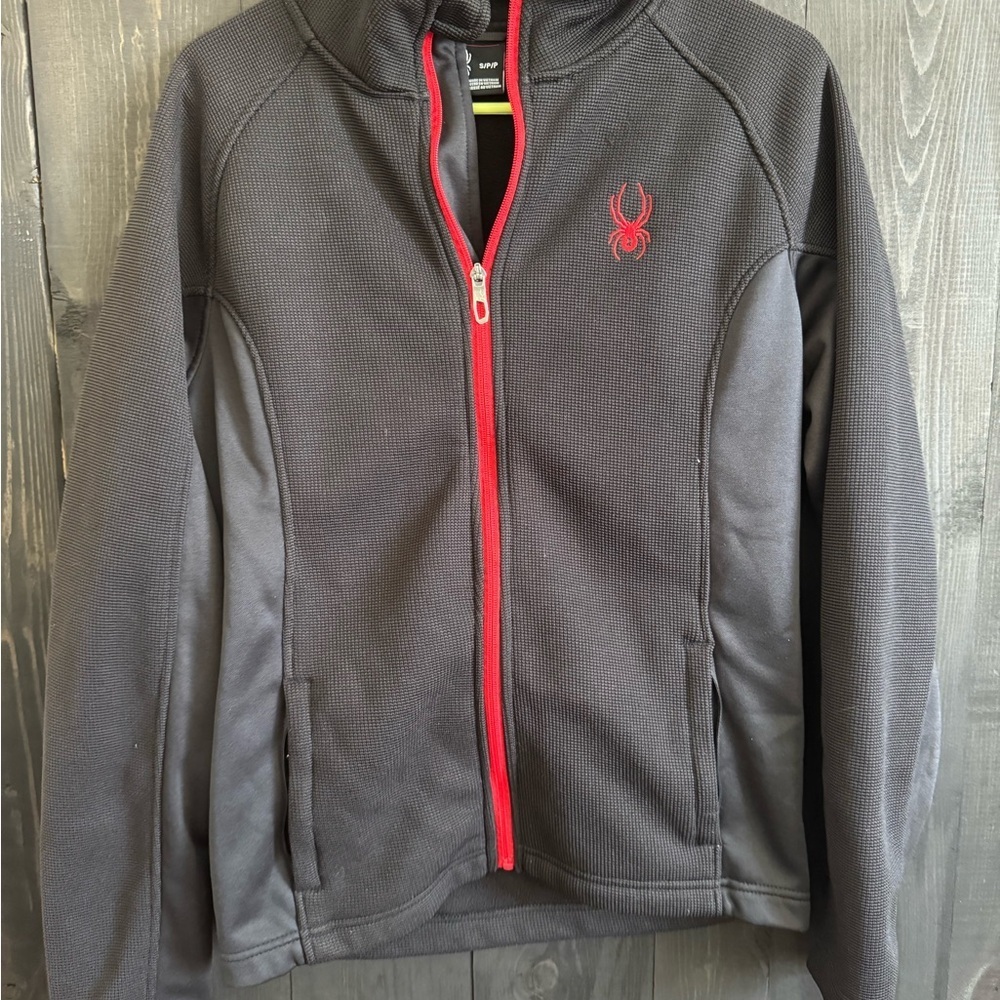 Spyder Kids' Charcoal and Crimson Jacket